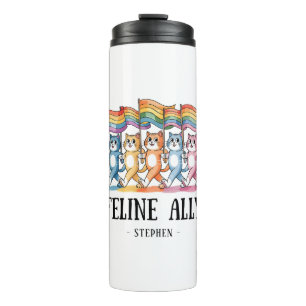 Feline Ally – Rainbow Cat LGBTQ Pride Thermal Tumbler