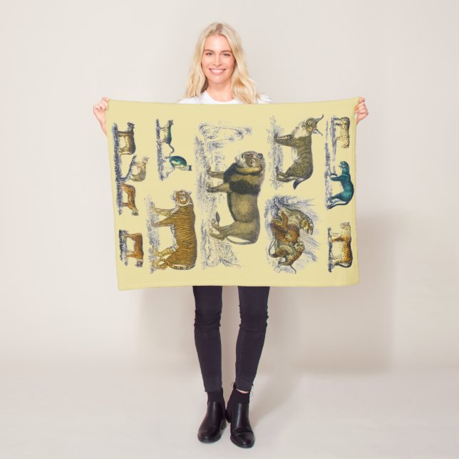 Feline Animals Fleece Blanket (In Situ)