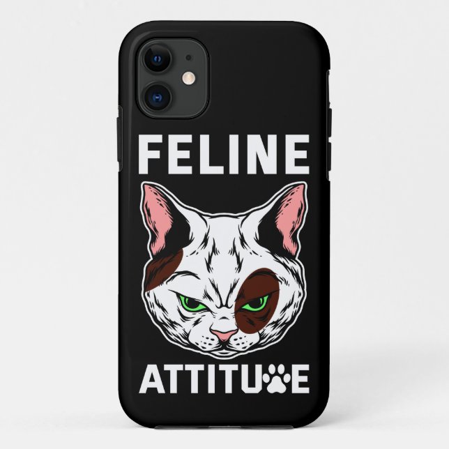 Feline Attitude Cat Mood Pet Character Case-Mate iPhone Case (Back)