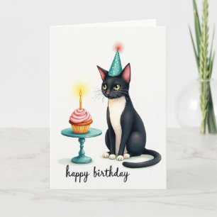 Feline Birthday Cupcake Card