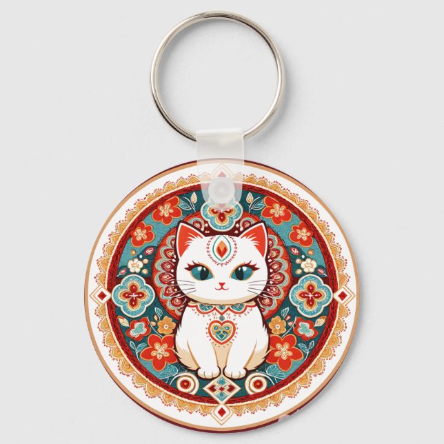 Feline Cat Key Ring (Front)