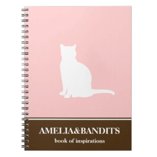 Feline cat pet silhouette pink inspiration journal