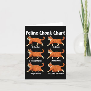 Feline Chonk Chart Funny Fat Cat Card