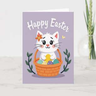 Feline Easter Egg Pattern Card