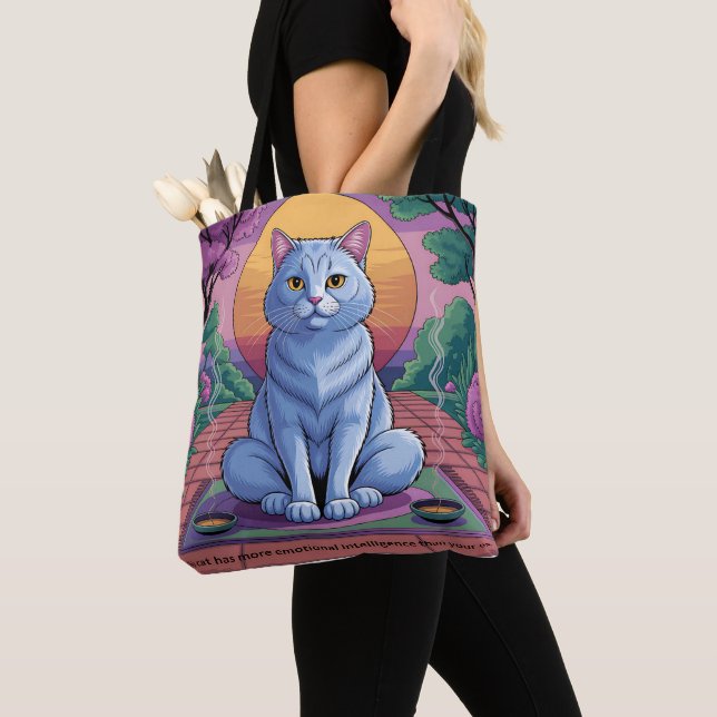 Feline Enlightenment Tote Bag (Close Up)