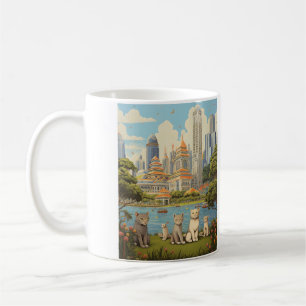 Feline Explorers at Merlion Park, Singapore Coffee Mug