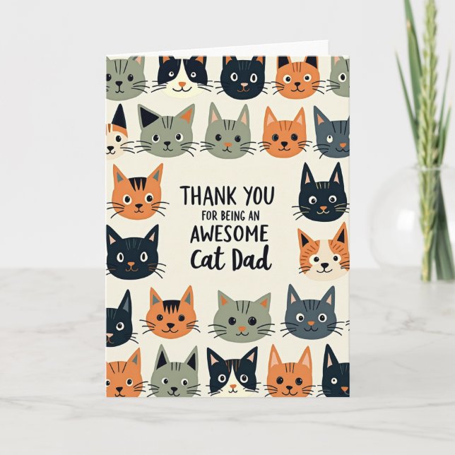 Feline Faces Fathers Day Card (Front)