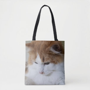 (Feline Fancy) Kitty Contemplation: Cat Photo Tote Bag