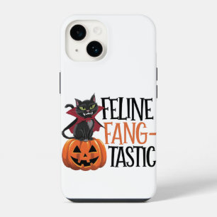 Feline Fang-tastic Halloween Vampire Cat Design iPhone 14 Case