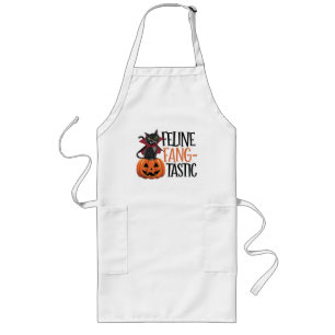 Feline Fang-tastic Halloween Vampire Cat Design Long Apron