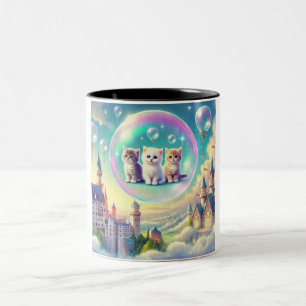 Feline Fantasy: A Two-Tone Ceramic Mug