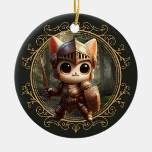 Feline Fantasy Adventure Ceramic Ornament