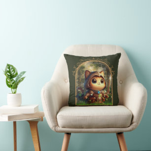 Feline Fantasy Adventure Cushion