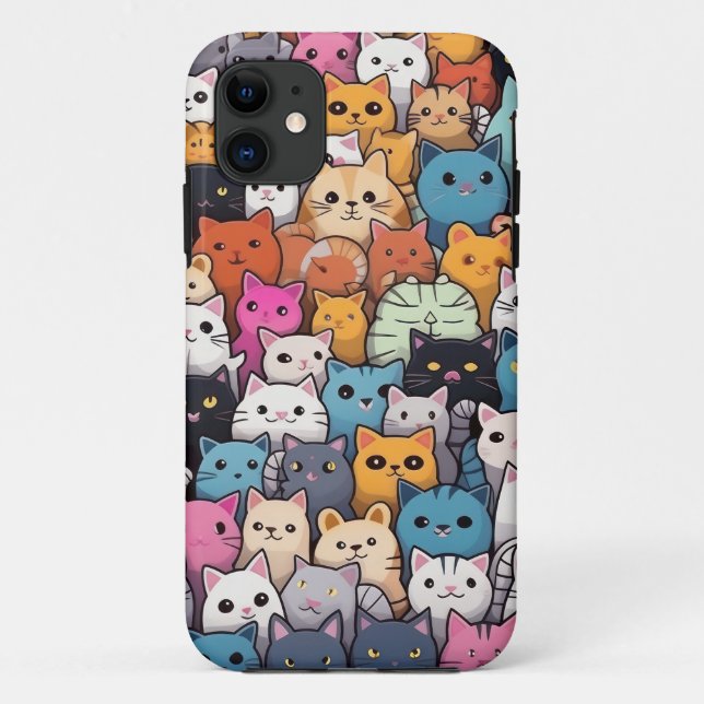 Feline Fantasy: Cute Anime Cats Galore Case-Mate iPhone Case (Back)