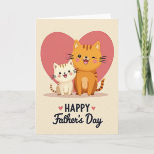 Feline Fathers Day Heart Card