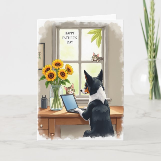 Feline Fathers Day Window Card (Front)