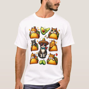 Feline Fiesta: Cats and Tacos T-Shirt