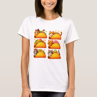 Feline Fiesta in a Taco T-Shirt