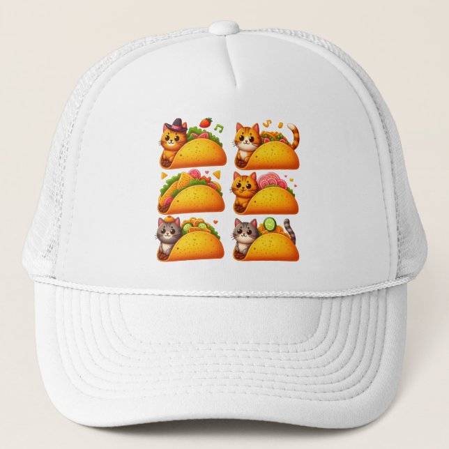 Feline Fiesta in a Taco Trucker Hat (Front)