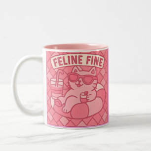 Feline fine diamond gal Two-Tone coffee mug