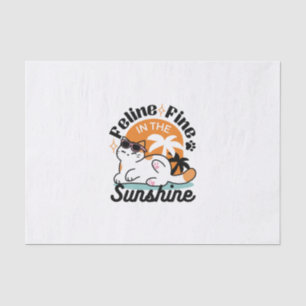 Feline Fine in the Sunshine – Relaxed Tropical Cat Tissue Paper