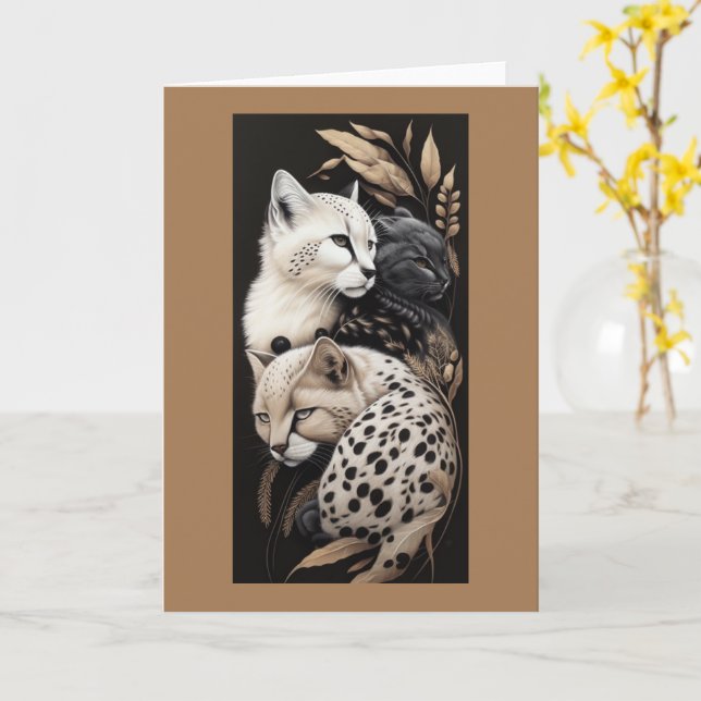 FELINE FINESSE #1      CARD (Yellow Flower)