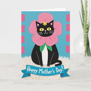 Feline Floral Mothers Day Card