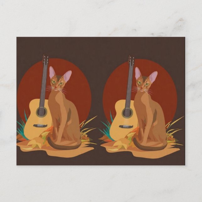 Feline Folk Music Postcard (Front)