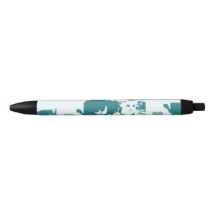 Feline Friends. Adorable Kitten Duo. Black Ink Pen