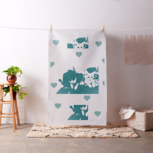 Feline Friends. Adorable Kitten Duo. Fabric