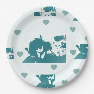 Feline Friends. Adorable Kitten Duo. Paper Plate
