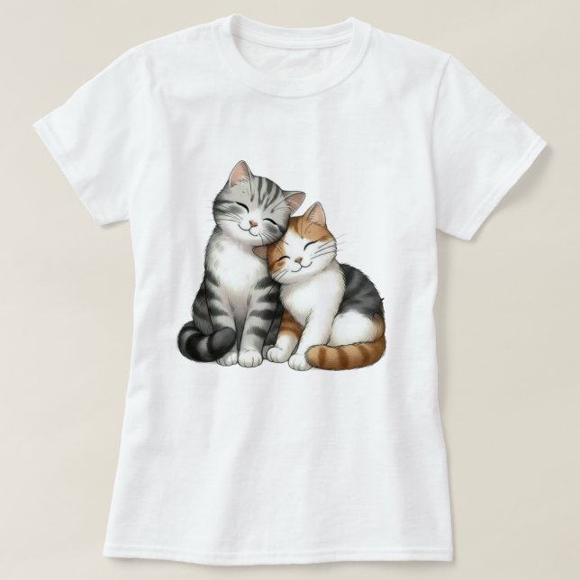 🐱Feline Friends – Cute Cat Friendship T-Shirt (Design Front)