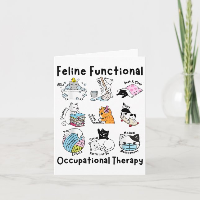 Feline Fun Cat Functional Occupational Therapy Ot  Card (Front)