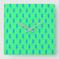 Feline Fun Forever Whimsical Blue Cats Lime Green