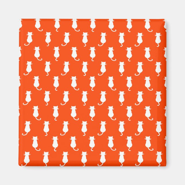 Feline Fun Forever Whimsical Cats Orange Magnet (Front)