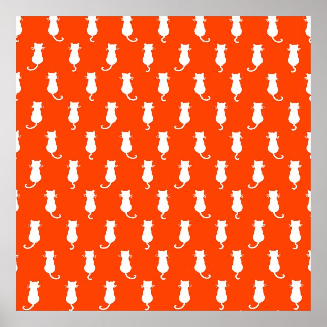 Feline Fun Forever Whimsical Cats Orange Poster (Front)