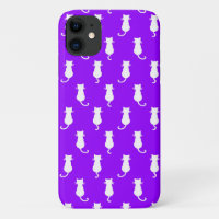 Feline Fun Forever Whimsical Cats White Cat Purple