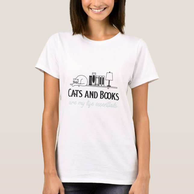 Feline Fun Tee Cat and books (Front)