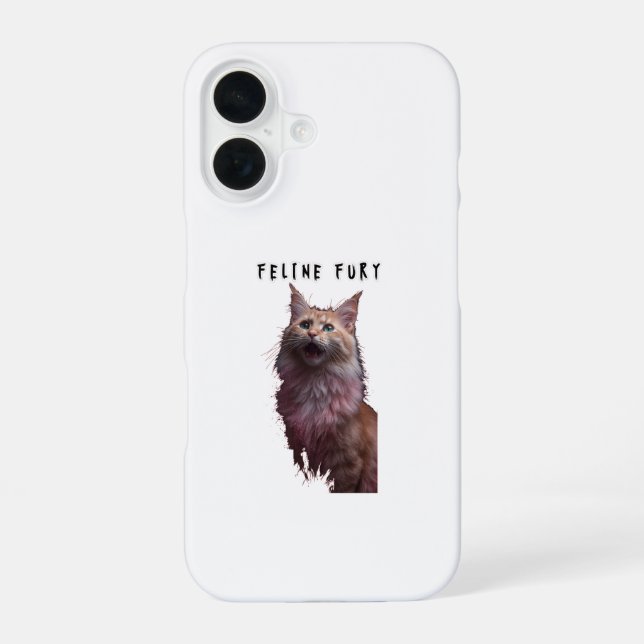 Feline Fury iPhone 16 Case (Back)
