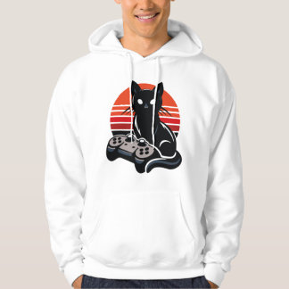 Feline Gamer: The Pawsome Controller Chronicles Hoodie