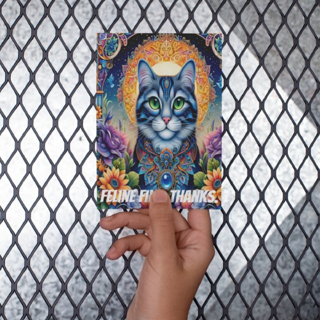 Feline Gaze: The Emerald-Eyed Cat Postcard (Creator Uploaded)