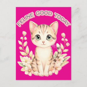 feline good today postcard