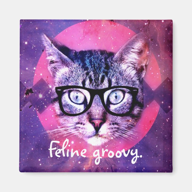 Feline Groovy Cat Magnet (Front)