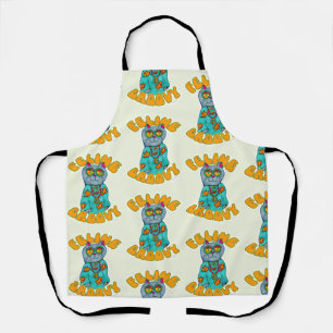 Feline Groovy Hippie Cat Fun Toon Art Apron
