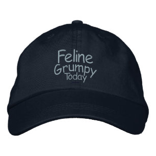 Feline Grumpy Today Embroidered Hat