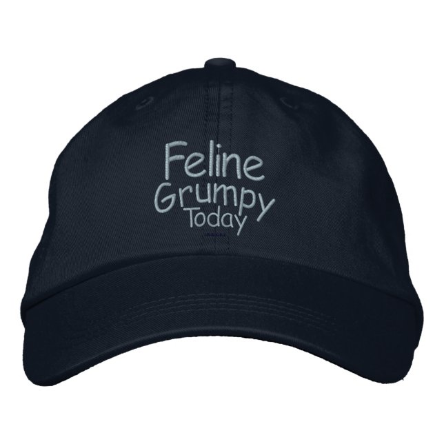 Feline Grumpy Today Embroidered Hat (Front)