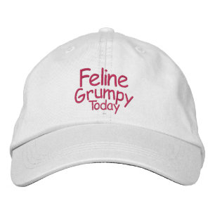 Feline Grumpy Today Embroidered Hat