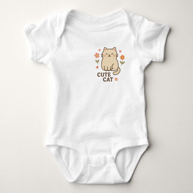 Feline in Bloom Baby Bodysuit (Front)