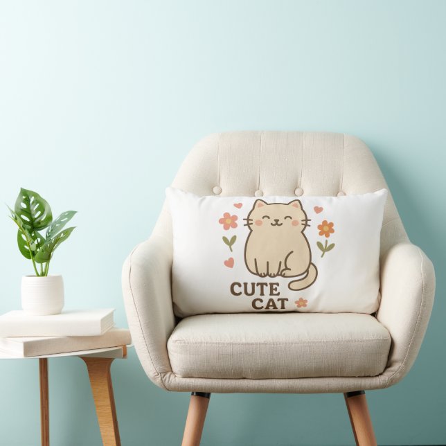 Feline in Bloom Lumbar Cushion (Chair)
