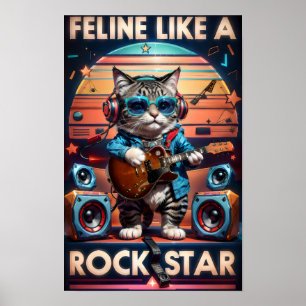 Feline Like a Rock Star Poster